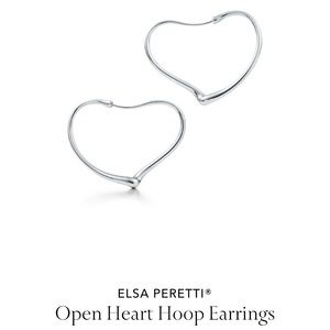 Tiffany & Co Elsa Peretti Open Heart Hoop Earrings
